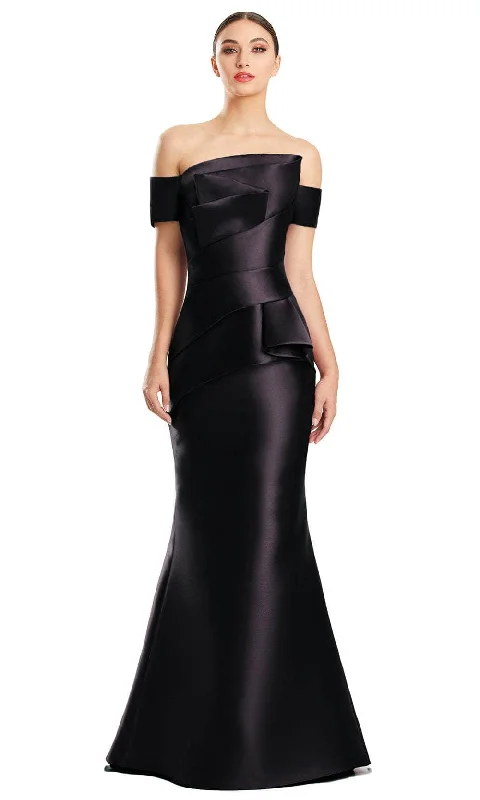 Daily Deals Alexander by Daymor 1878F23 - Pleated Off Shoulder Evening Gown