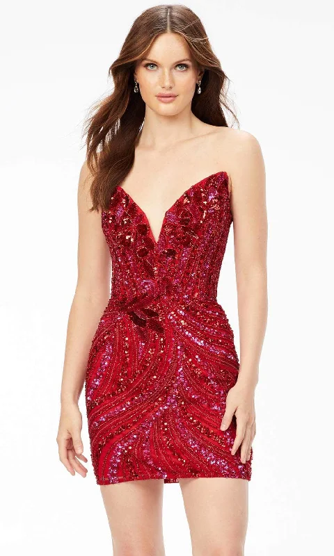 Price Cut Ashley Lauren 4500 - Strapless Sequin Cocktail Dress