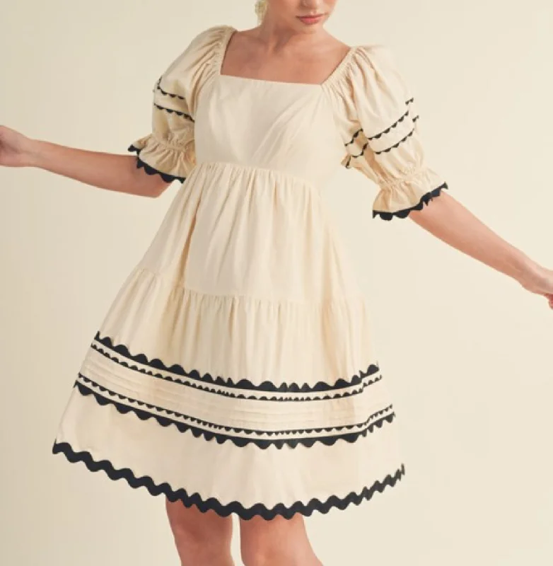 Today's Special The Arti Ric Rac Trim Dress in Cream