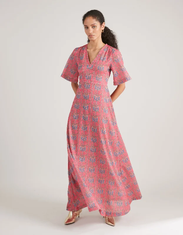 Friends and Family Sale Zuri Fuchsia Three Ladies Lurex Dress