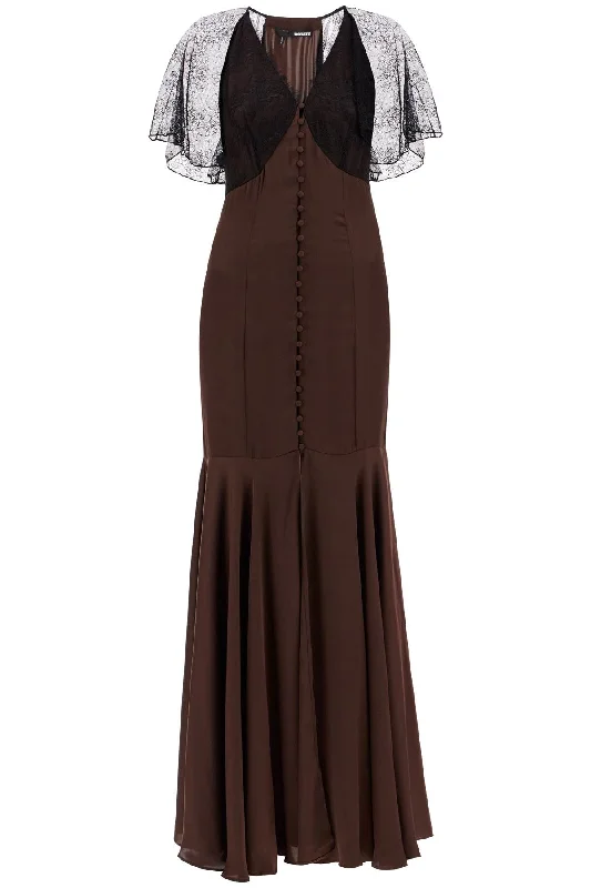 Exclusive Savings Rotate long satin and lace dress