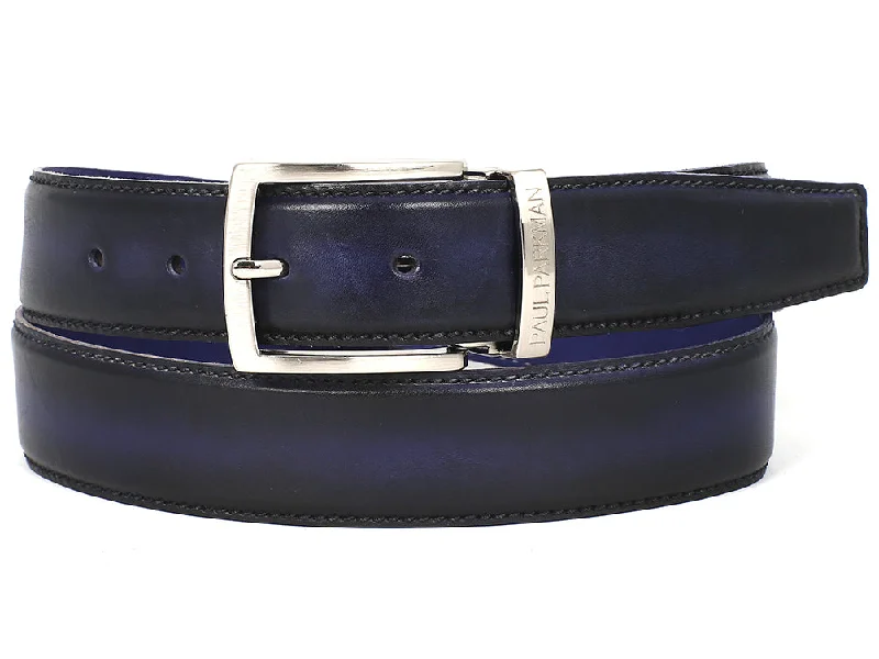 Grand Opening Sale PAUL PARKMAN Men's Leather Belt Dual Tone Navy & Blue (ID#B01-NVY-BLU) Grand Opening Sale PAUL PARKMAN Men's Leather Belt Dual Tone Navy & Blue (ID#B01-NVY-BLU)