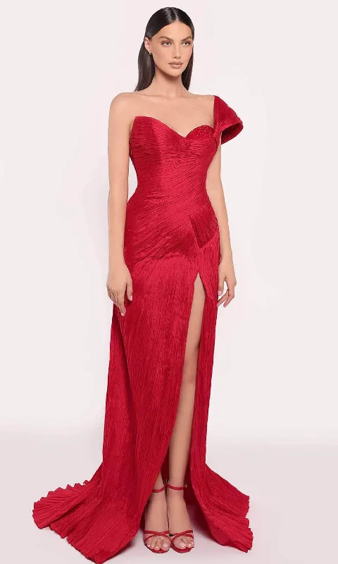 Super Deal Tarik Ediz 98767 - Shirred Gown with Slit