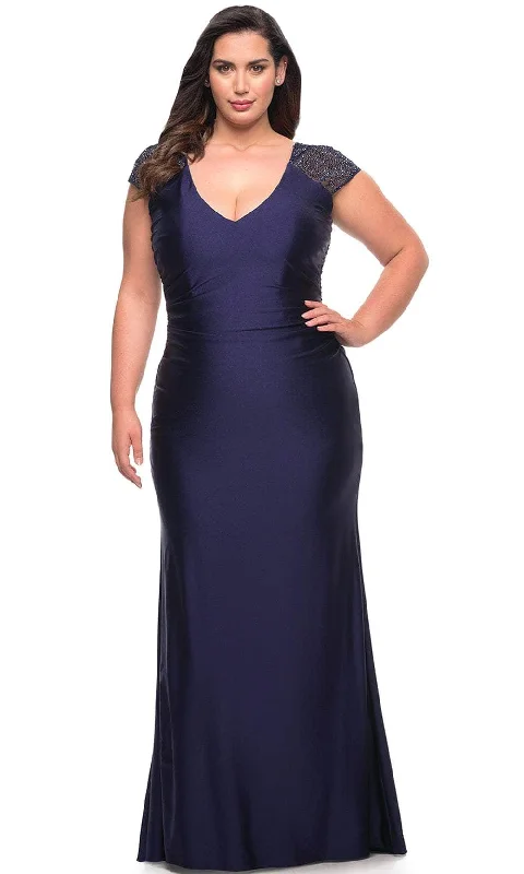 Take Advantage La Femme 29481 - Rhinestone Sleeve Column Dress