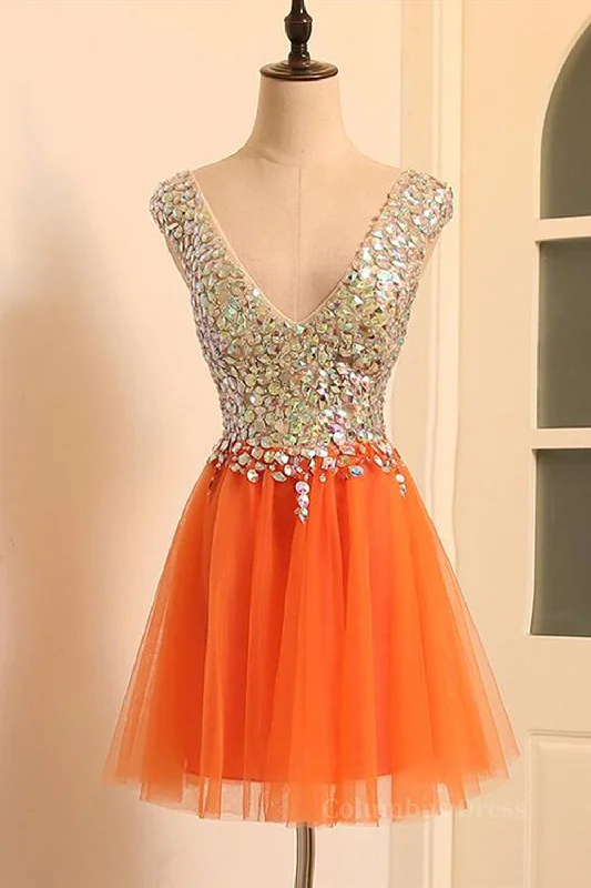 Savings Spectacular Gorgeous V Neck Open Back Orange Short Corset Prom Corset Homecoming Dresses, Short Orange Corset Formal Evening Dresses outfit Savings Spectacular Gorgeous V Neck Open Back Orange Short Corset Prom Corset Homecoming Dresses, Short Orange Corset Formal Evening Dresses outfit