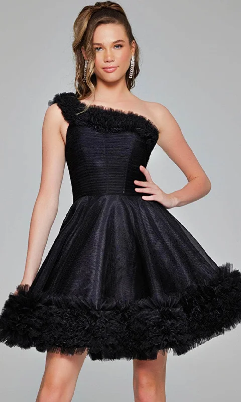 Fantastic Offers Jovani 39665 - Ruffle Trimmed Asymmetric Cocktail Dress