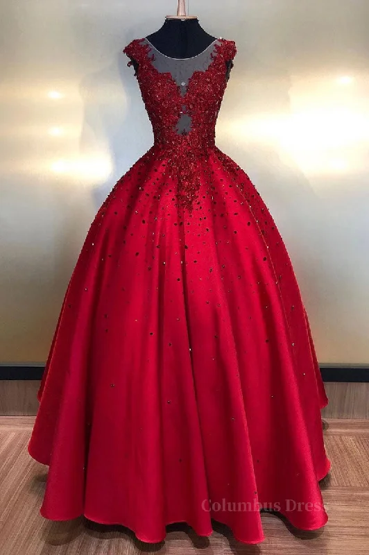 Deal Dash Burgundy round neck lace satin long Corset Prom dress burgundy evening dress outfit Deal Dash Burgundy round neck lace satin long Corset Prom dress burgundy evening dress outfit