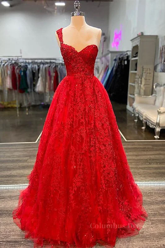 Act Fast One Shoulder Red Lace Corset Prom Dresses, One Shoulder Red Lace Corset Formal Evening Dresses outfit Act Fast One Shoulder Red Lace Corset Prom Dresses, One Shoulder Red Lace Corset Formal Evening Dresses outfit
