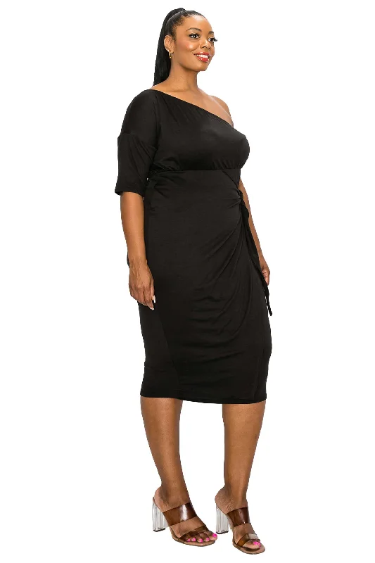 Stock Clearance Cheyenne One Shoulder Midi Dress