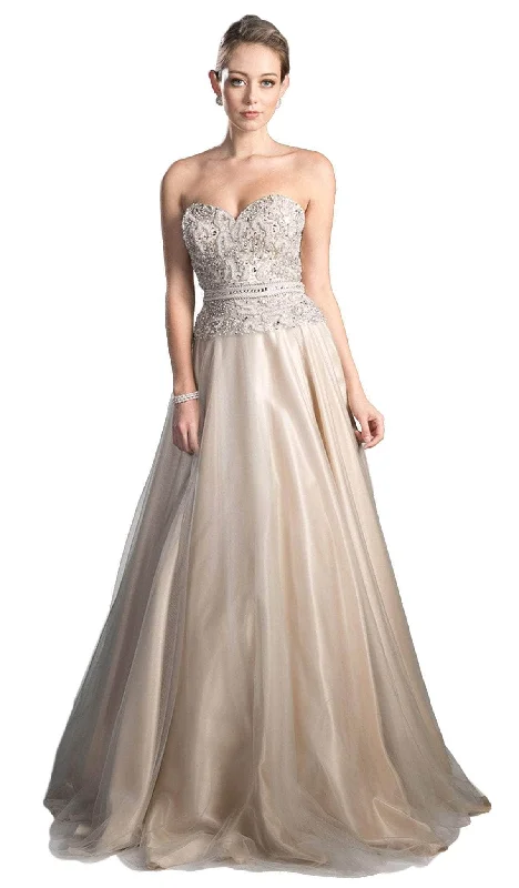 Hurry In Ladivine CE0004 - Beaded Bodice Tulle A-line Evening Dress