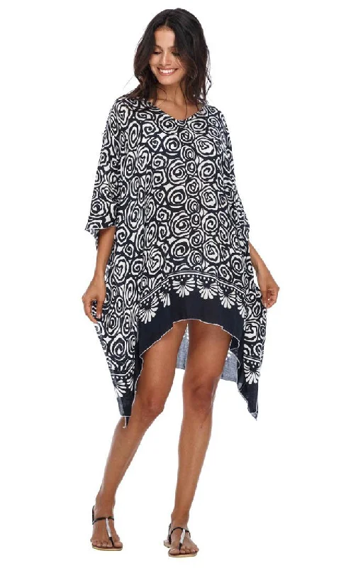 Sale Event SHU-SHI Women's Short Caftan Poncho Beach Tunic Dress - Loose Swimsuit Cover-Up Sale Event SHU-SHI Women's Short Caftan Poncho Beach Tunic Dress - Loose Swimsuit Cover-Up