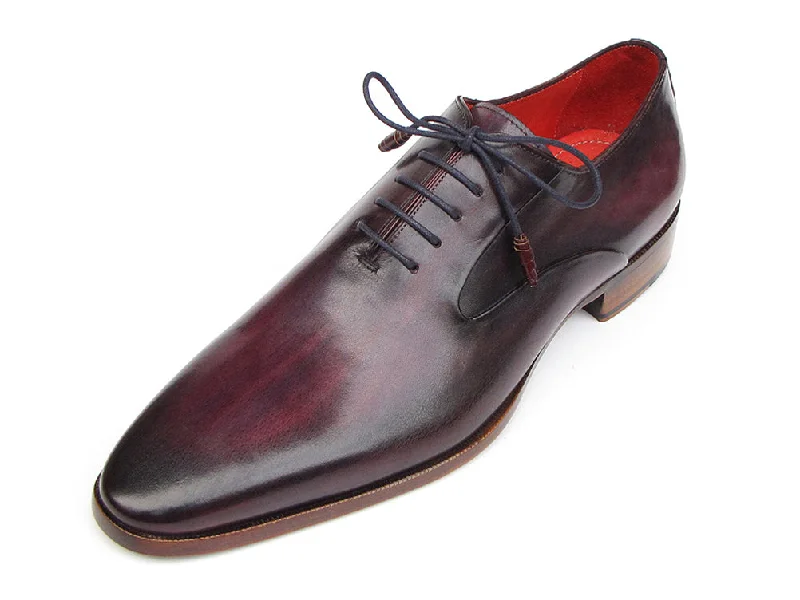 Best Bargains Paul Parkman Men's Plain Toe Oxfords Leather Purple Shoes (Id#019)
