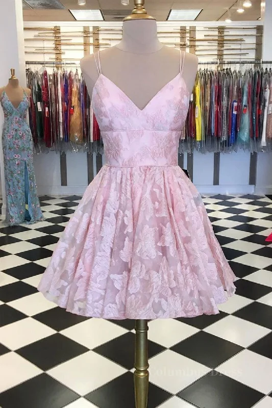 Year-End Sale Pink v neck lace short Corset Prom dress, pink lace Corset Homecoming dress outfit Year-End Sale Pink v neck lace short Corset Prom dress, pink lace Corset Homecoming dress outfit
