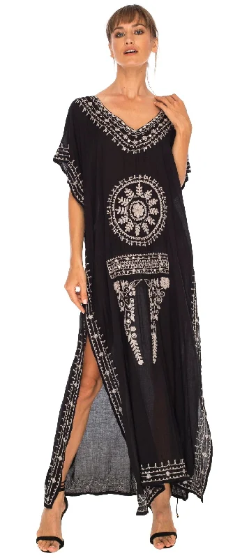 Exclusive Offers SHU-SHI Women's Long Kaftan Beach Dress - Ethnic Mandala Print Maxi Cover-Up Exclusive Offers SHU-SHI Women's Long Kaftan Beach Dress - Ethnic Mandala Print Maxi Cover-Up