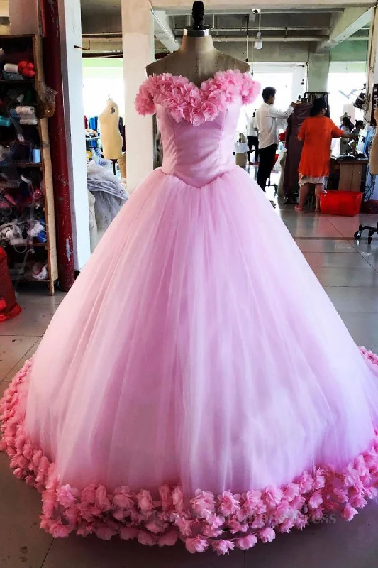 While Supplies Last Pink tulle 3d flower tulle long Corset Prom gown, pink tulle evening dress outfit While Supplies Last Pink tulle 3d flower tulle long Corset Prom gown, pink tulle evening dress outfit