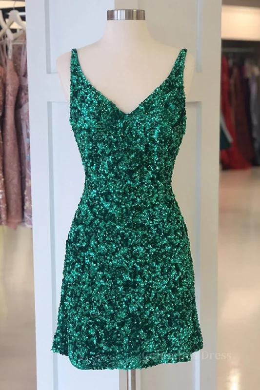 Don't Miss Shiny Green Sequins V Neck Short Corset Prom Dresses, V Neck Green Corset Homecoming Dresses, Green Corset Formal Evening Dresses outfit Don't Miss Shiny Green Sequins V Neck Short Corset Prom Dresses, V Neck Green Corset Homecoming Dresses, Green Corset Formal Evening Dresses outfit