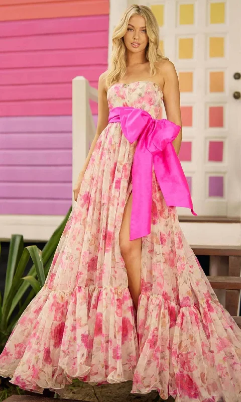 Today’s Special Sherri Hill 56110 - Taffeta Bow Floral Gown