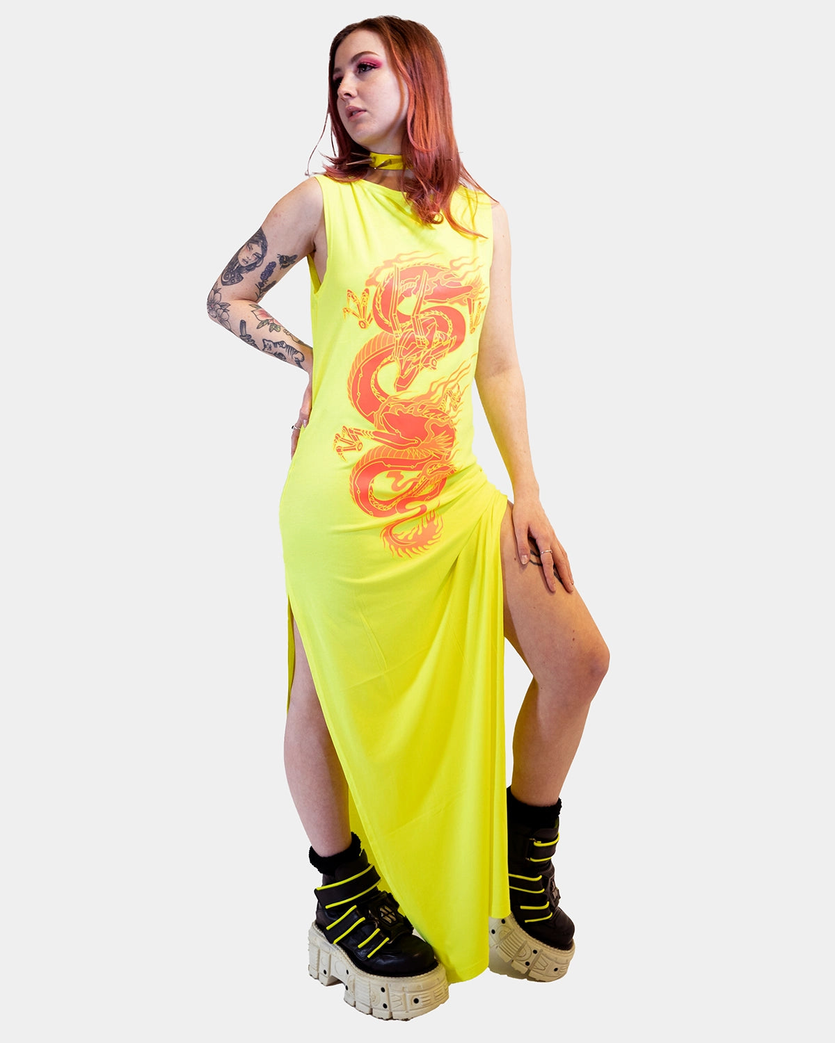 Lowest Price DRAGONITE LOOSE FIT DRESS FLUO / YELLOW
