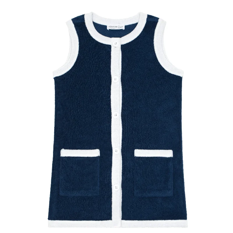 Super Bargain girls navy french terry dress