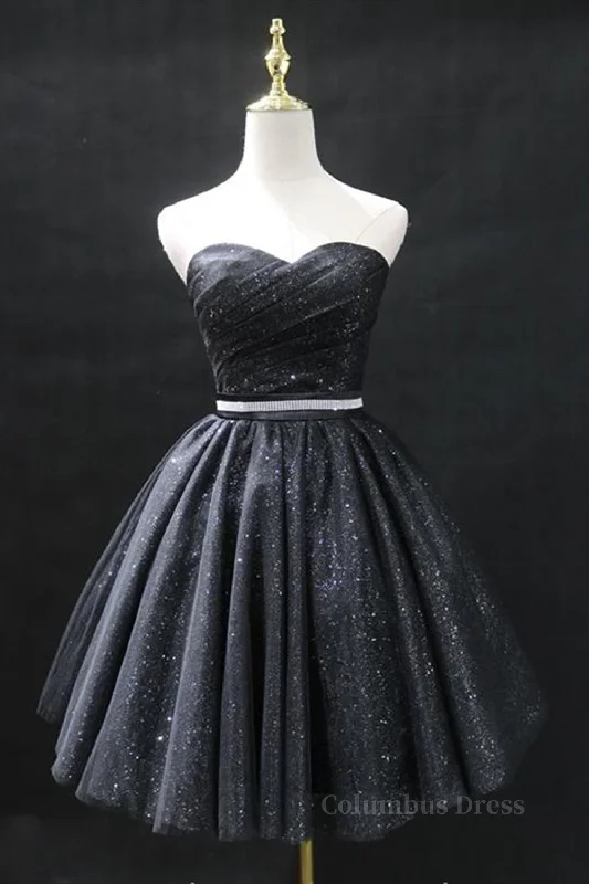 Savings Alert Sweetheart Neck Strapless Black Short Corset Prom Dresses, Open Back Black Corset Homecoming Dresses, Black Corset Formal Evening Dresses outfit Savings Alert Sweetheart Neck Strapless Black Short Corset Prom Dresses, Open Back Black Corset Homecoming Dresses, Black Corset Formal Evening Dresses outfit