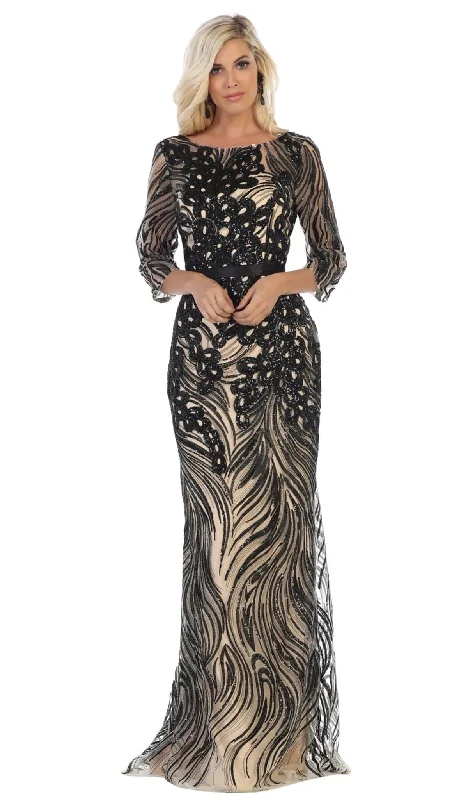 Deal Dash May Queen - Embellished Bateau Sheath Evening Dress RQ7686