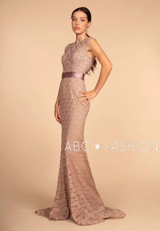 Epic Deals Long Mermaid Lace Dress with Jeweled Bodice by Elizabeth K GL2613