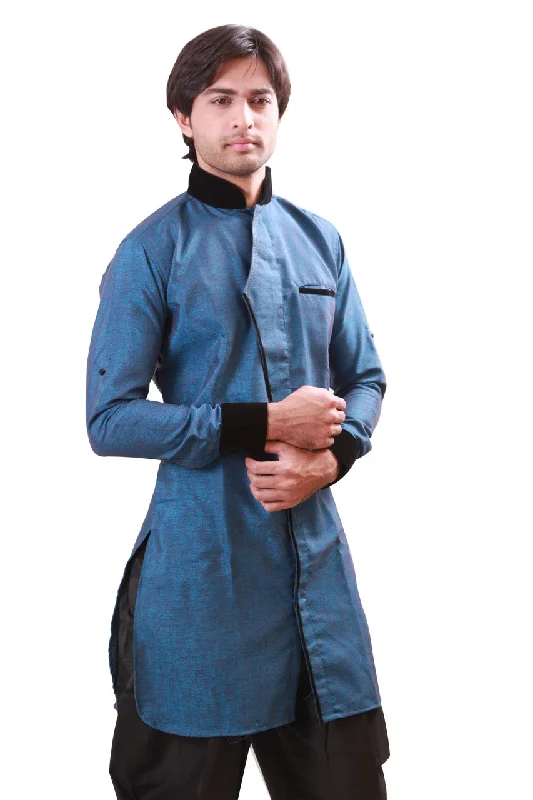 Special Discount Winter Blue Indian Wedding Indo-Western Sherwani for Men