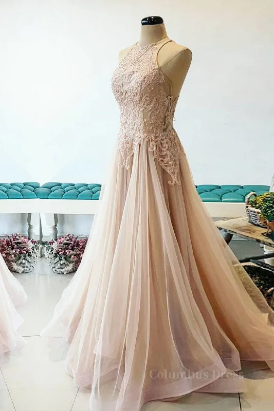 Reduced Prices Champagne tulle lace long Corset Prom dress, champagne tulle evening dress outfit Reduced Prices Champagne tulle lace long Corset Prom dress, champagne tulle evening dress outfit