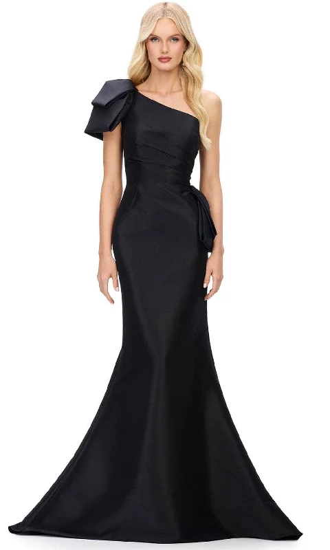 Deep Discounts Ashley Lauren 11722 - Asymmetric Neck Peplum Evening Gown