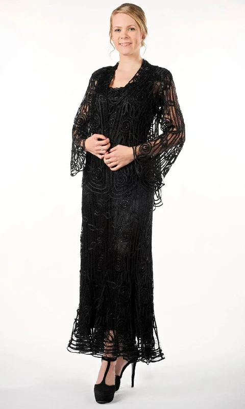 Sale Event Soulmates C1068 - Beaded Silk Lace Collar Jacket With Godet Dress Set