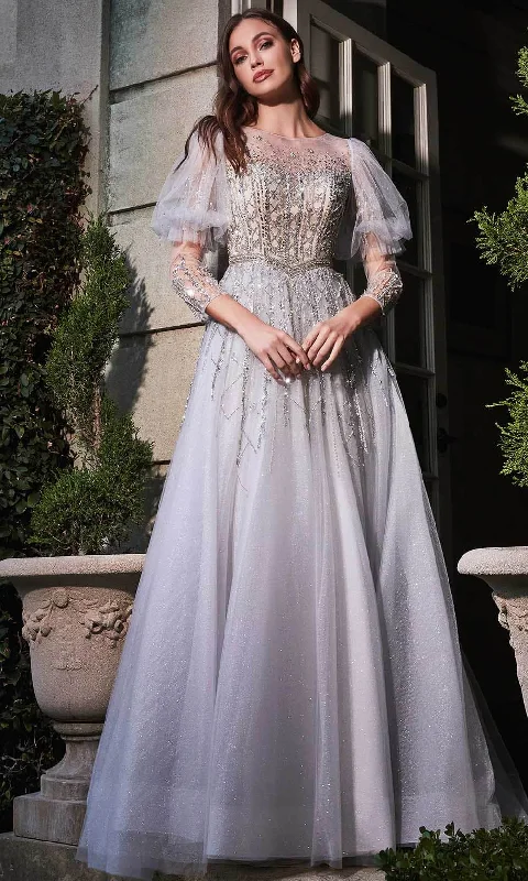 Year-End Sale Ladivine B707 - Puffed Sleeves Wedding Gown
