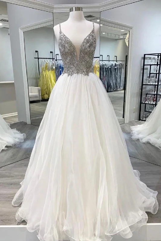 Loyalty Reward White v neck tulle long Corset Prom dress white tulle Corset Formal dress outfit Loyalty Reward White v neck tulle long Corset Prom dress white tulle Corset Formal dress outfit