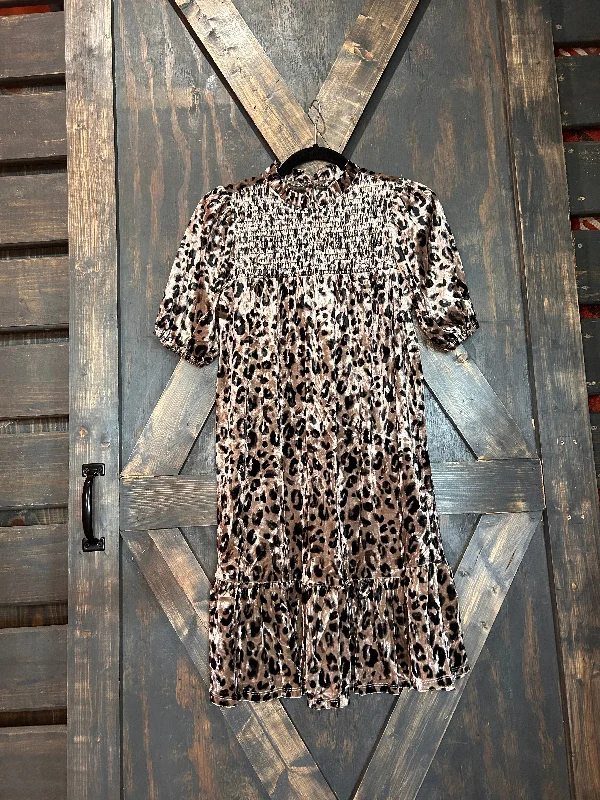 Now or Never Leopard Velvet Dress