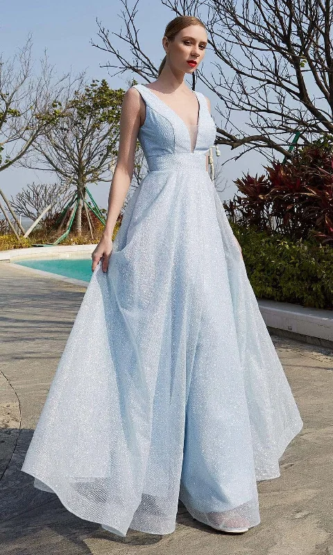 Deal of the Week J'Adore Dresses - J19014 V Neck and Back Glittered A-line Gown