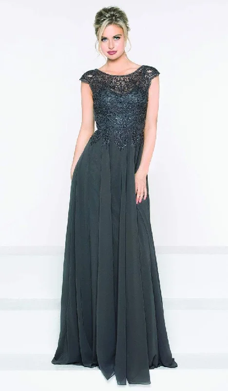 Discount Deals Marsoni by Colors - M238 Beaded Applique A Line Chiffon Dress