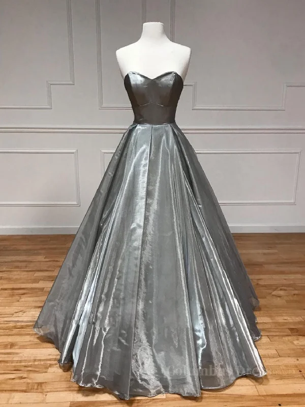 Weekend Deal Simple sweetheart neck gray satin long Corset Prom dress gray Corset Formal party dress Outfits Weekend Deal Simple sweetheart neck gray satin long Corset Prom dress gray Corset Formal party dress Outfits