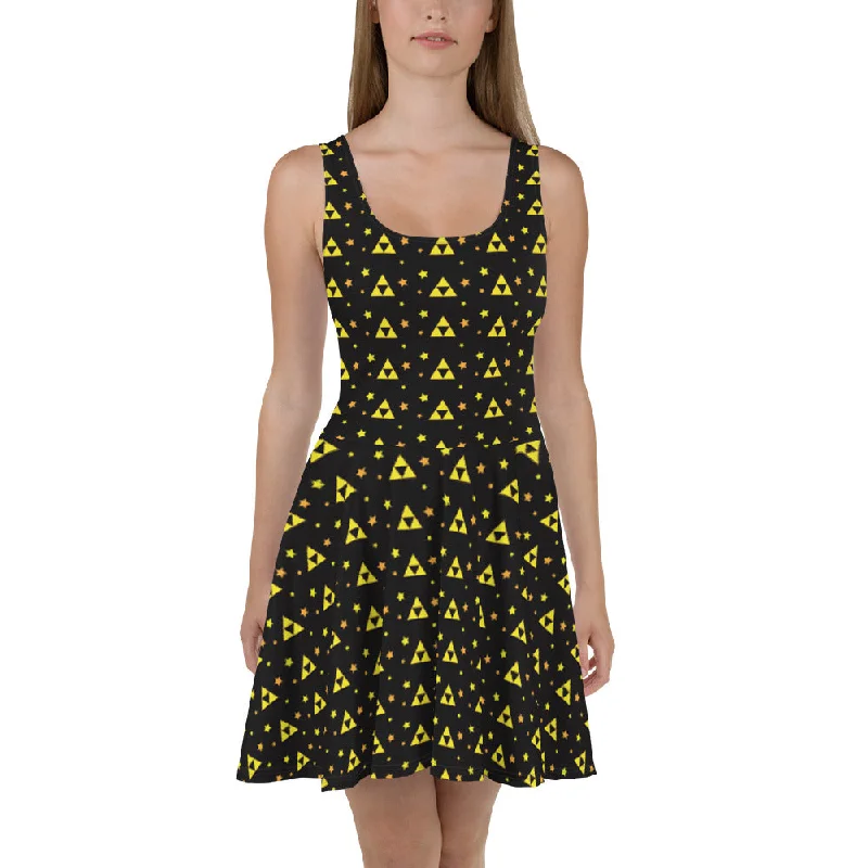 Don't Wait Triforce Patterned Skater Dress