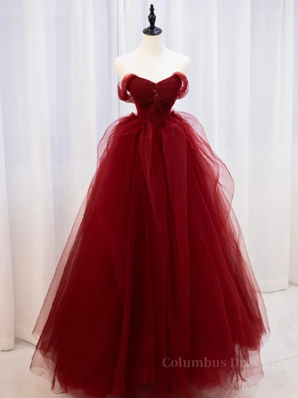 Super Bargain Burgundy off shoulder tulle lace long Corset Prom dress burgundy Corset Formal dress outfit Super Bargain Burgundy off shoulder tulle lace long Corset Prom dress burgundy Corset Formal dress outfit
