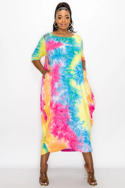 Turquoise/Hot Pink/Bright Yellow Tie Dye