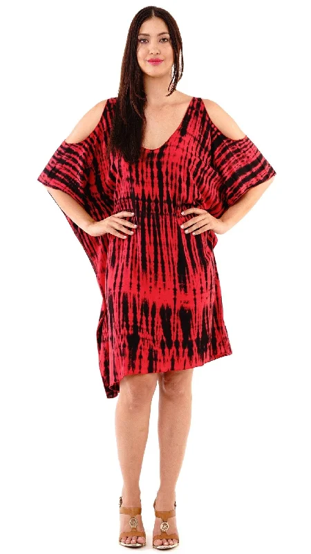 Deal Zone Isadora Cold Shoulder Tie Dye Tunic Dress