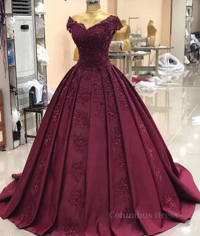 Buy More, Save More Burgundy off shoulder satin lace long Corset Prom dress, burgundy evening dress outfit Buy More, Save More Burgundy off shoulder satin lace long Corset Prom dress, burgundy evening dress outfit