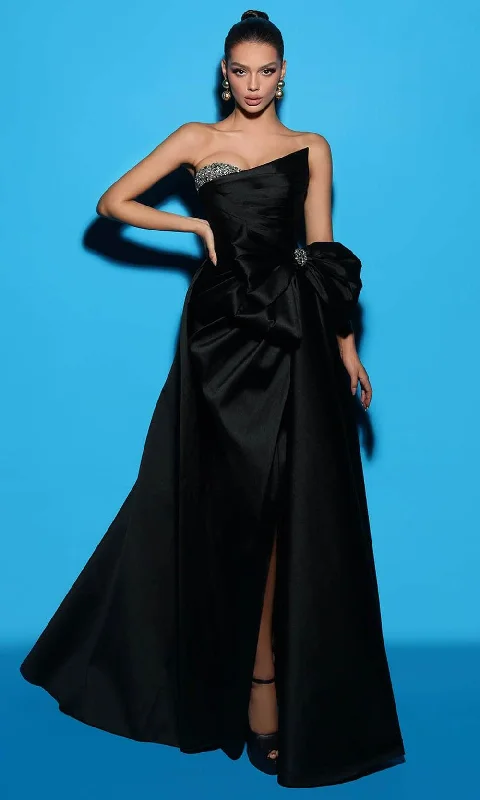 Extra Savings Tarik Ediz 98421 - Bow Accent Overskirt Evening Gown