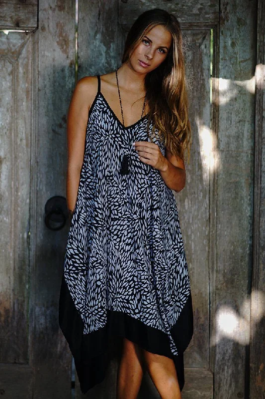 Huge Discounts Fiona Handkerchief Summer Leaf Print Dress