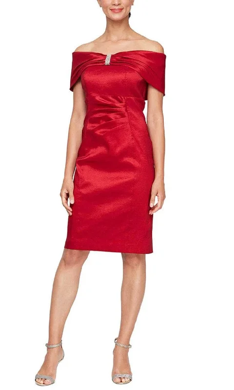 Super Bargain Alex Evenings 8166685 - Off-Shoulder Embelished Cocktail Dress