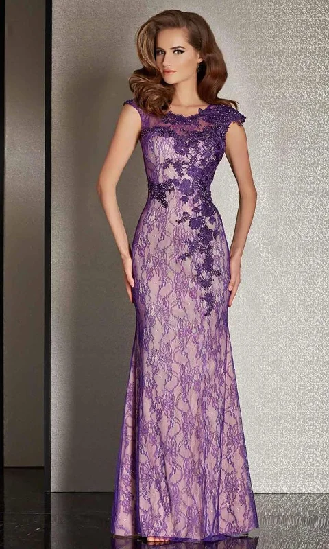 Now or Never Clarisse - M6236 Sheer Lace Applique Evening Gown