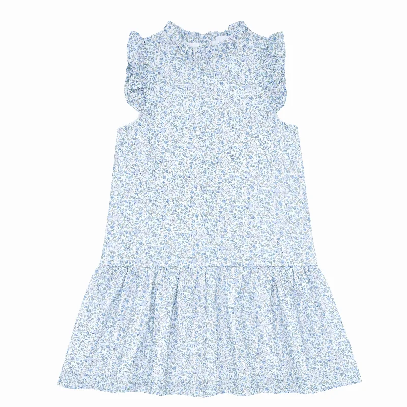 Midnight Madness girls slate floral drop waist dress