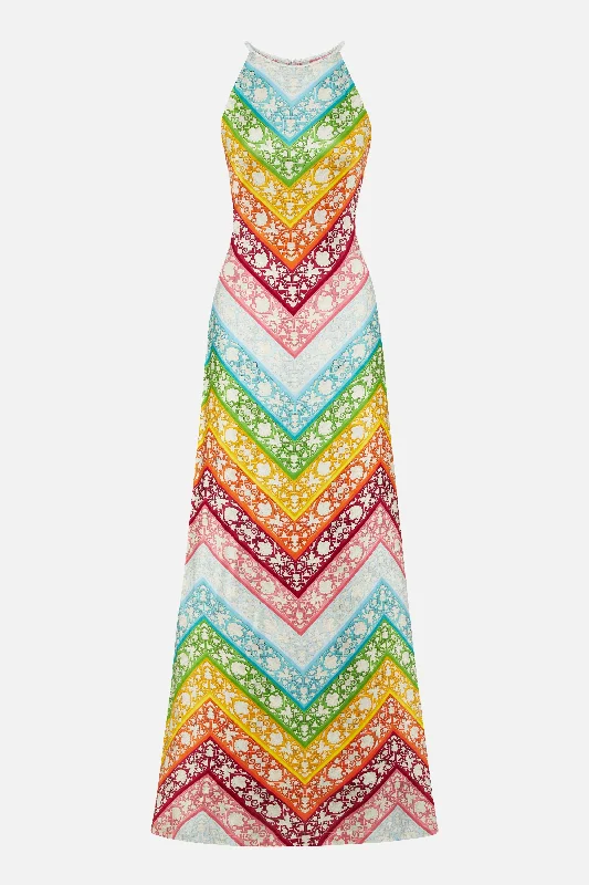 Weekend Deal Cher Dress Rainbow Chevron