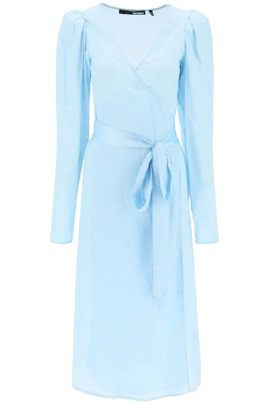 Crazy Savings Rotate polka dot midi wrap dress with pockets