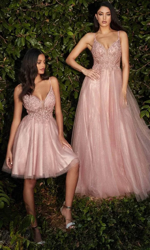 Weekend Deal Ladivine CD0195 - Adorned Lace Tulle Prom Dress