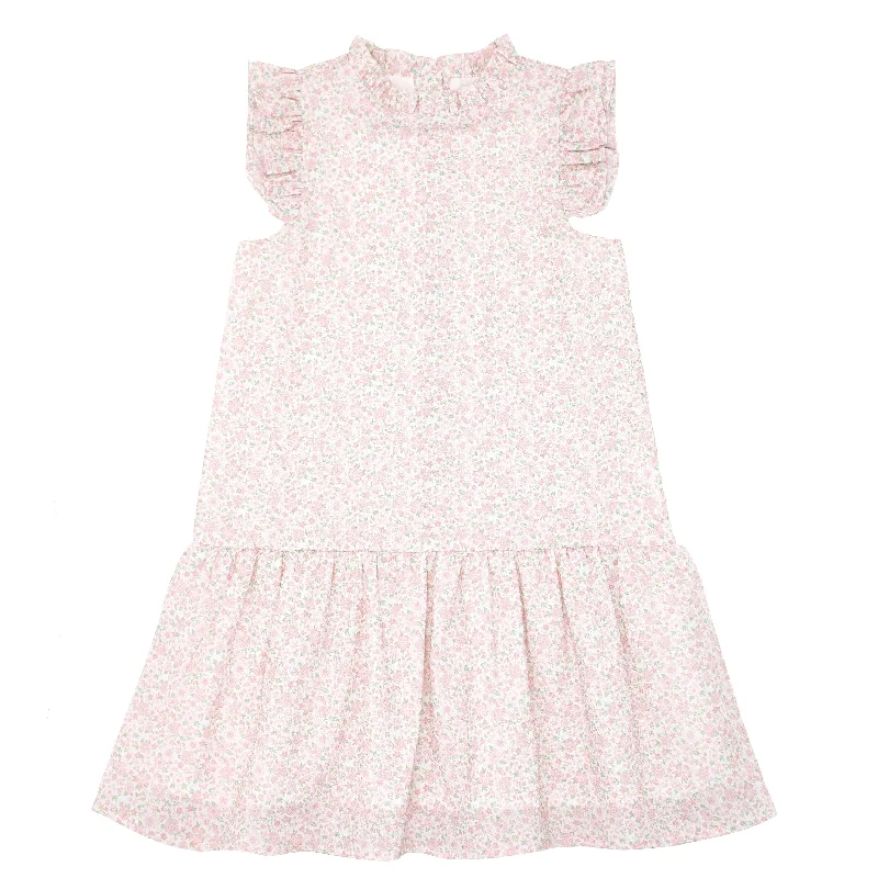 Savings Galore girls antique floral drop waist dress